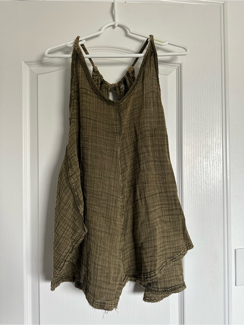 NWT Urban Outfitters Flowy Loose Green Cotton Gauze Summer Romper - Picture 2 of 5